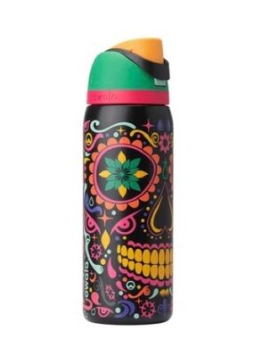 Owala Stainless Steel Water Bottle - Colorful Sugar Skull Design